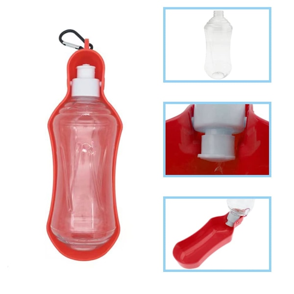 Koiran Vedenpullo Kannettava 500ml Koiran Kävelymatka Pullo Vuotamaton Taitettava Pentu Vedenjakaja Clipillä Pienelle Pennulle