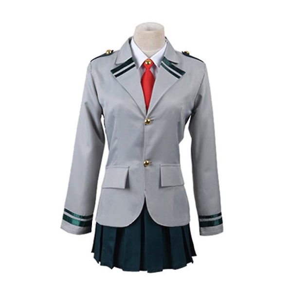 My Hero Academia Ochaco Uraraka Kostym Dam Anime Skoluniform Kostym Outfit Halloween Cosplay Party Dress Up Full Set H adult