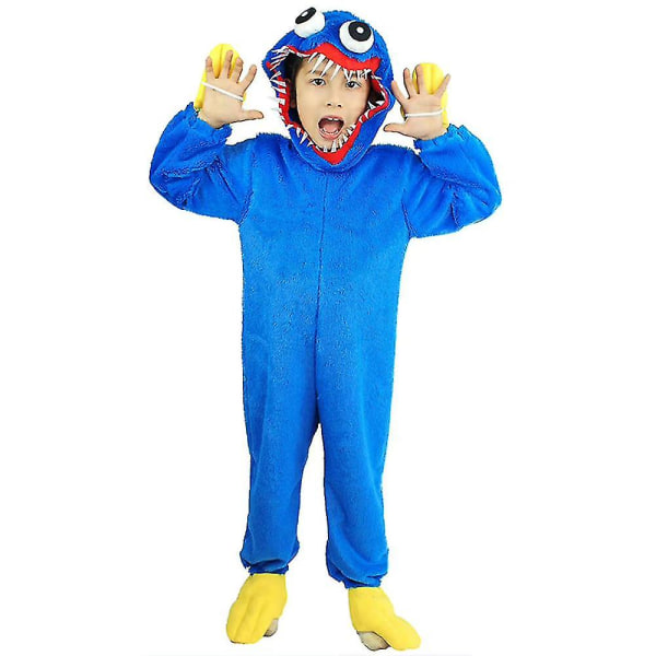 Poppy Playtime Huggy Wuggy Pyjamas Pjs Cosplay Kostym Mjuk Jumpsuit Sovkläder Halloween Nattkläder För Barn Pojkar Flickor 3-4 Years Blue