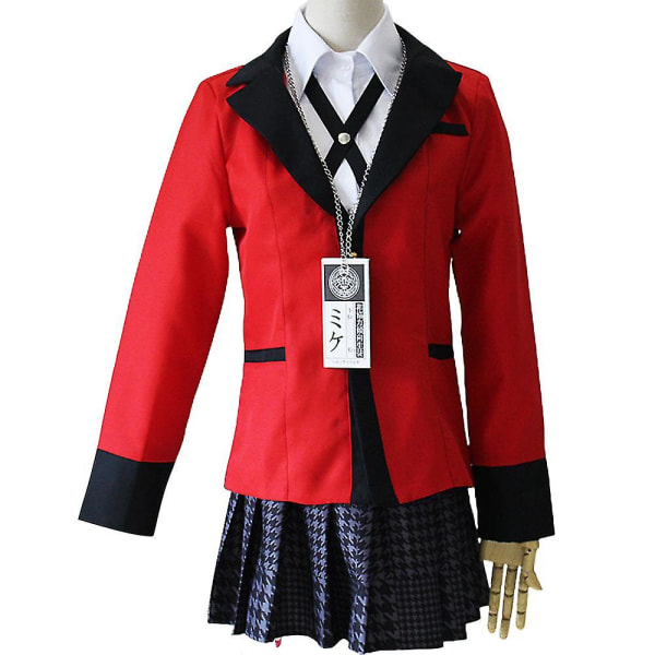 Anime Kakegurui Compulsive Gambler Deluxe Costume Cosplay Jabami Yumeko Skoluniform Klä upp för kvinnor för Halloween-fest Comic-con H XL