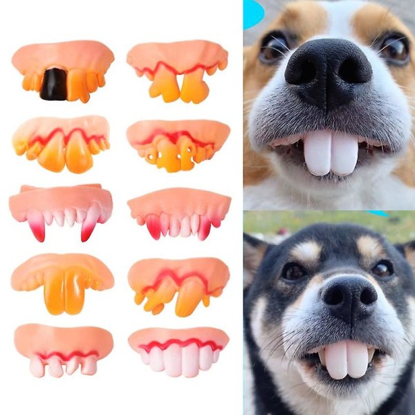 Falske tenner for hund Morsomme proteser Kjæledyrdekorasjonsrekvisita Halloween Cosplay Mennesker og vampyrer Leker Listige morsomme proteser