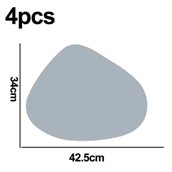 Spisebordsplassmatter i lær, sett med 4, vaskbare og tørkbare