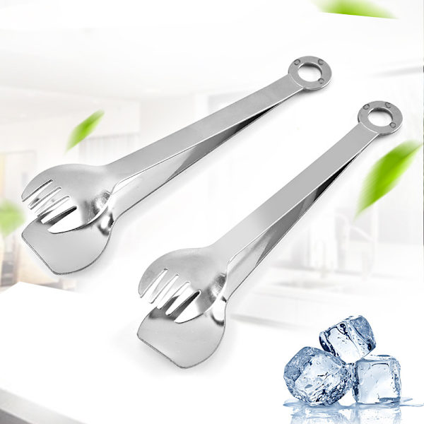 Mini Appetizer Tongs i rustfrit stål, sæt med 2, små serveringstænger 6-tommer rustfrit stål Mini Appetizer Tongs(Sølv)