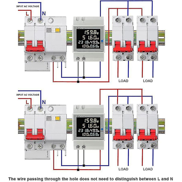 Ac40-300v 100a Digitaalinen energiankulutusmittari Yksivaiheinen sähkömittari