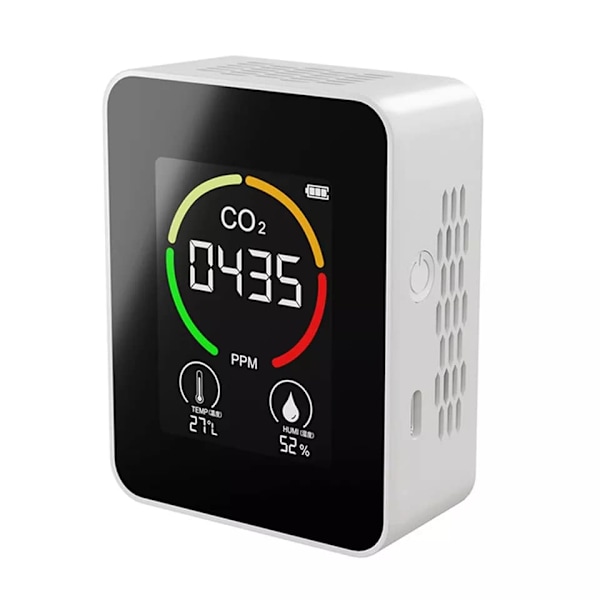 CO2-måler Multifunksjonell termohygrometer Hjem Digital luftdetektor Intelligent luftkvalitetsmonitor