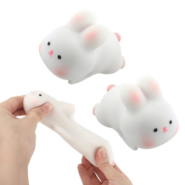 Kanin pressar leksak Rolig liten mjuk Tpr Snabb återhämtning Stress relief Härlig djur Kanin Fidget Squeeze Toy Barntillbehör
