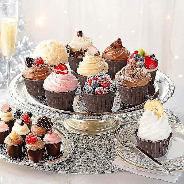 100 stk. Standard olie- og vandafvisende papirbageforme til muffins og cupcakes (brun)