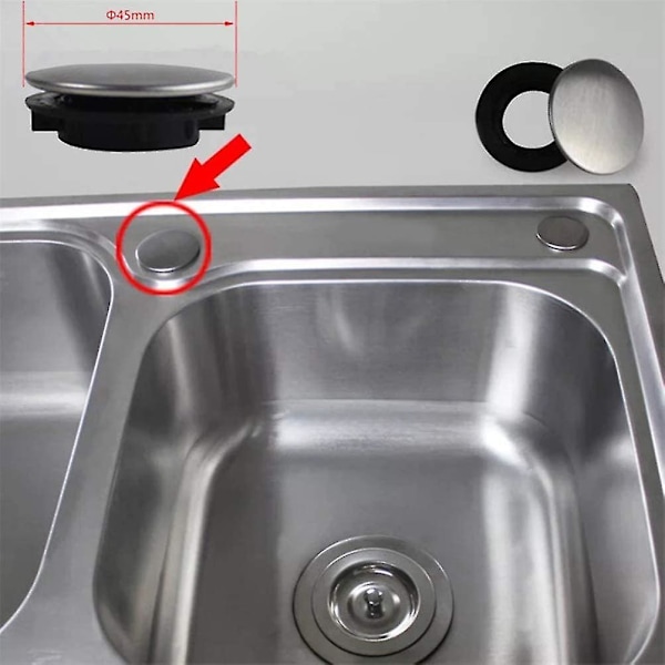 Diskhoöverdrag Diskho Kran Hål Plugglock Metallplugg, 2-pack (31-40mm Monteringshål)