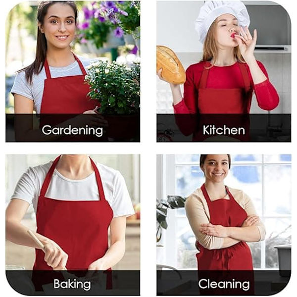 Kitchen Apron For Men & Women - 100% Polyester With Extra Long Ties