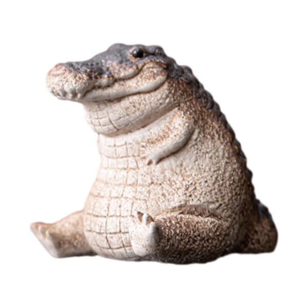 Alligator Baby Statue Ornament, Tea Pet Alligator Baby Statue Garden Animals Crocodile Figurine Fat Little Garden Animals