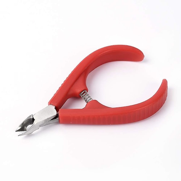 1 Pack Nail Tool Plastic Handle Dead Skin Scissors, Professional Nail/manicure/pedicure Skin Pliers (red)