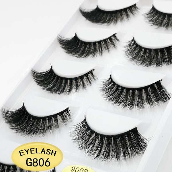 Par falska ögonfransar - 3D faux mink - G806 - Falska ögonfransar