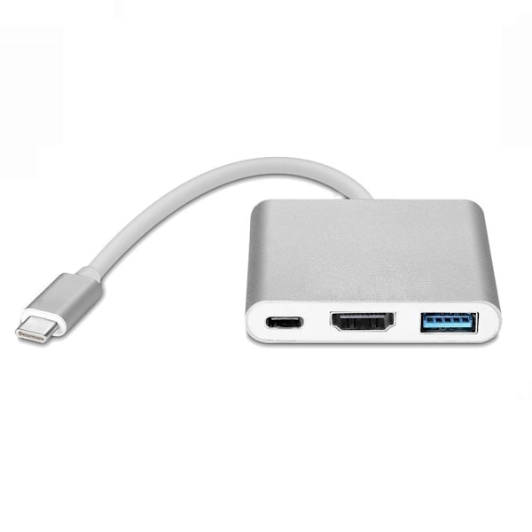 INF USB-C Multiport -sovitin USB:lle, USB-C (USB PD), 4K HDMI-yhteensopiva