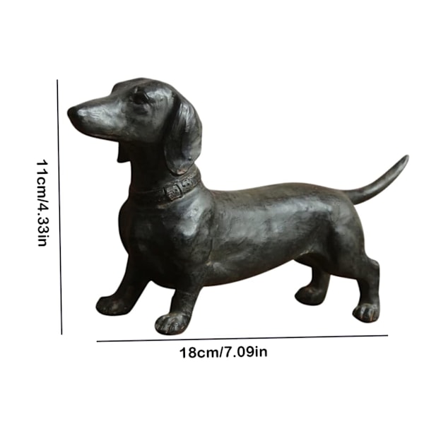 Statyer Tax Dachshund Prydnad Stående Korv Hund Staty Resin Stående Hund Älskare Present för Trädgårdsdekoration