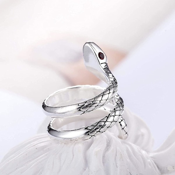 925 silverring justerbar retro mode punkstil personlig ormring