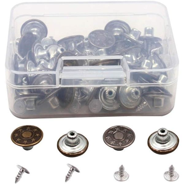 50 stk. jeansknapper 17 mm