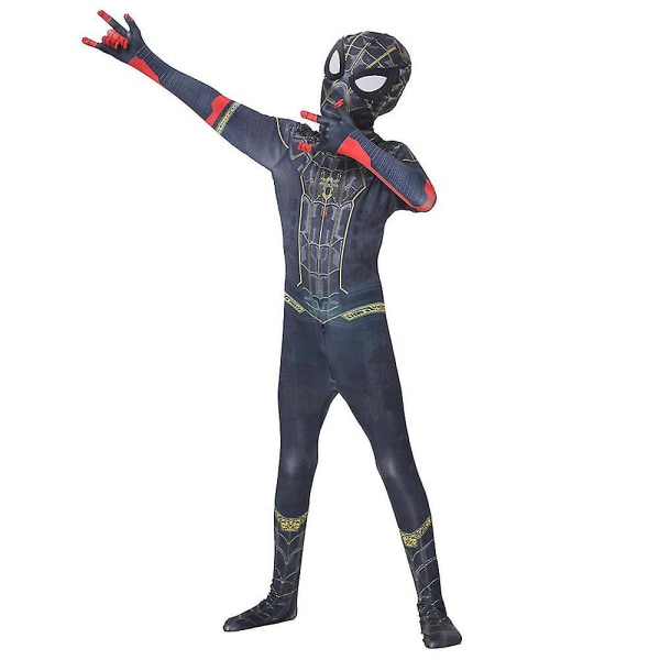 3-12 år Spider-man: No Way Home Black Spiderman Cosplay kostym Barn Pojke Halloween Carnival Party Fancy Dress Jumpsuit H 7-9 Years