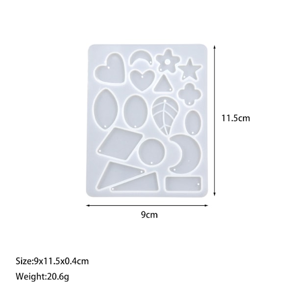 Ørepynt anheng mold resin epoxy silikonformer epoxyharpiks øreringer medaljong DIY anheng støpeform DIY krystall epoxy -2stk