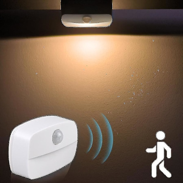 Bazhou 2 stk. LED infrarød sensor nattlys varmt lys induksjonslys nattlys automatisk LED menneskekropps induksjon smart garderobe skuff korridor