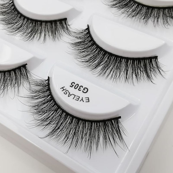 Par falska ögonfransar - 3D faux mink - G305