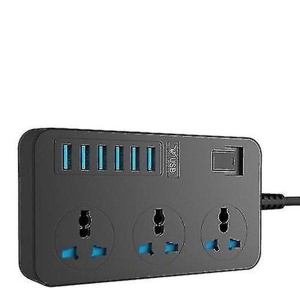 Power Strip Smart Usb Socket Adapter Overspændingsbeskyttelse 3 Vejs Ac Universal Stikdåser Elektrisk Stik Eu/us Uk/au 2m Forlængerledning