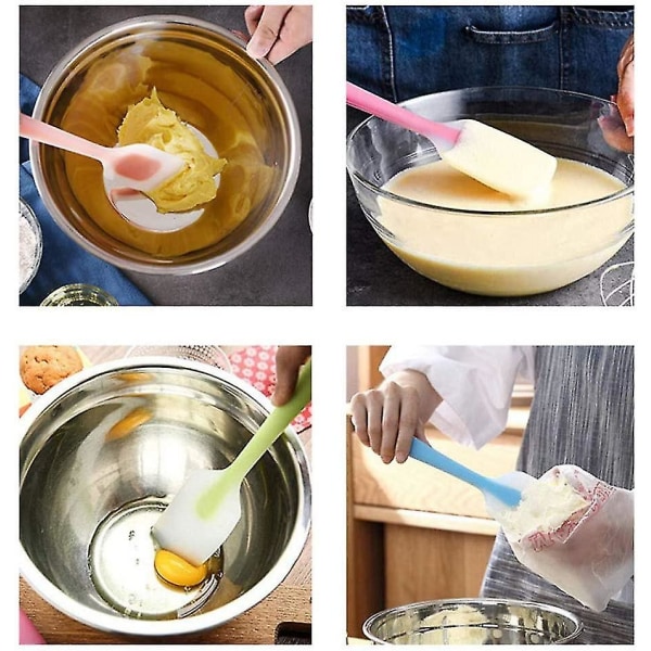 Köksspatelset, silikonspatelset, värmebeständigt sömlöst perfekt för bakning (blandad färg)