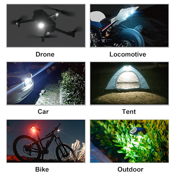 2-pakks drone strobe-lys med 1-pakks fjernkontroll  Nattflyging  Antikollisjonsrechargeable LED  Den kan installeres i ulike posisjoner