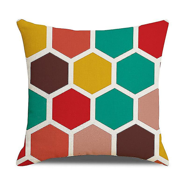 Set med 4 myke bomullslin puter til hjemmedekorasjon (45 x 45 cm)