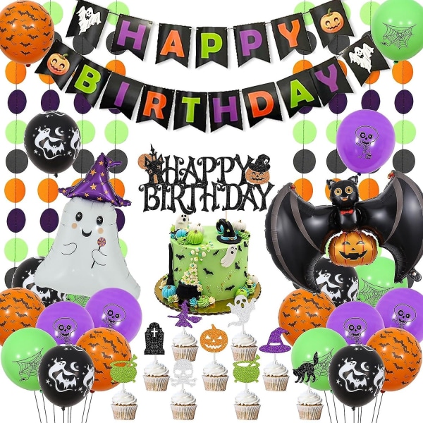 Födelsedagsdekorationer för barn - printed ballonger, banderoll, krans, tårtor, folieballonger