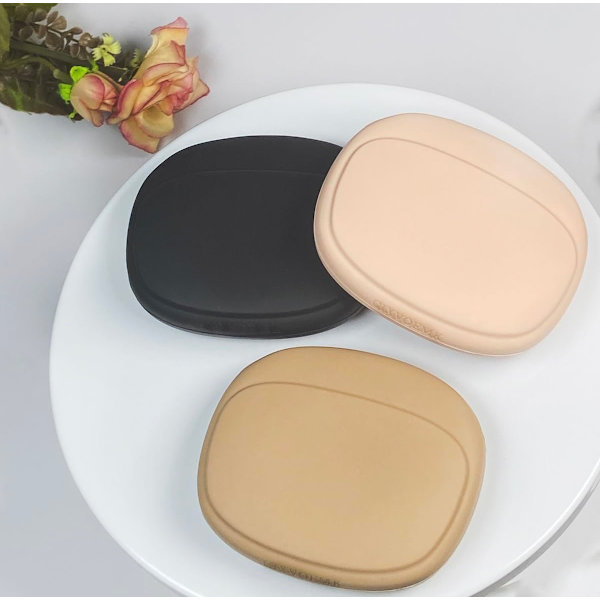 Silikone Hovedtelefon Organizer - Datakabel Opbevaringsboks - Mini Nøgleboks - Bærbar Trådløs Headset  (Sort - Brun - Nude-3PCS)