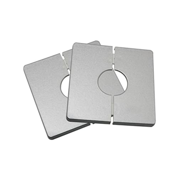 Væg Split 2 sæt Hvid ABS Plast Firkantet Formet Rosetplader med 28mm / 1.1inch Diameter Hul Vægmonteret Vanddæksel