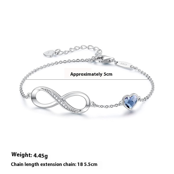 Silver Justerbar Infinity Hjärta Armband för Syster Bästa Vän Dotter Mamma Mormor Barnbarn