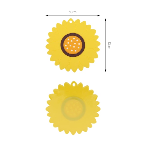 3 stk. gule solsikkeformede underlag Blomster Varmeisolering Måtte Anti-skoldning Bordmåtte Hjemmetilbehør til varme og kolde drikke