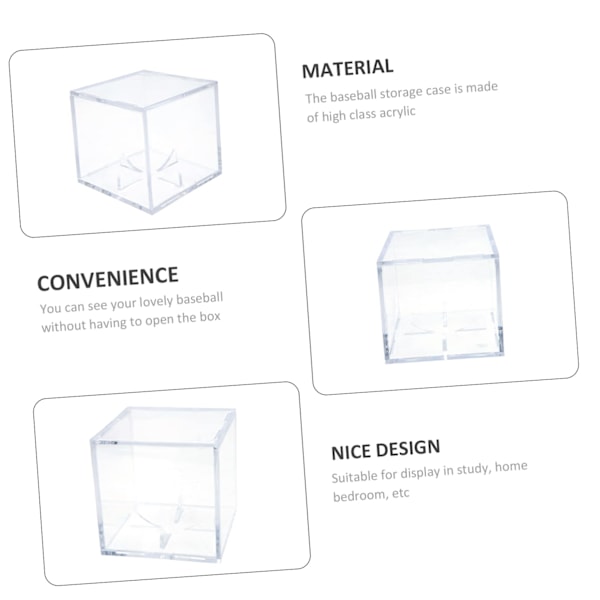Boks Transparent Display Box Softball Supply Trophy Case Display Cases Cube Football Accessories  Protector Desktop Decor Baseball
