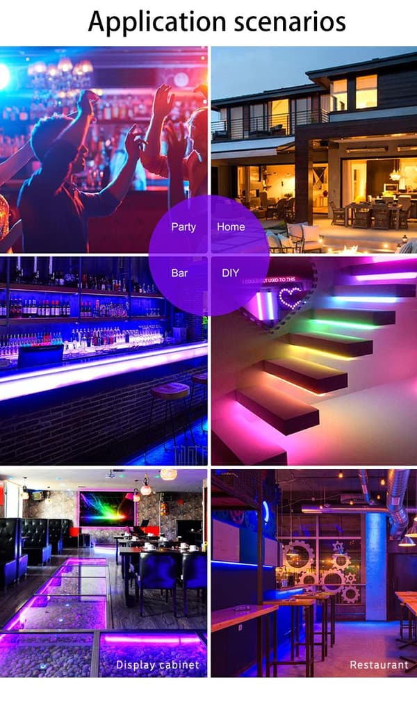 Fleksibel 10m RGB LED-stripe / Lyslenke / LED-stripe Bluetooth APP Flerfarget Multicolor multifärg
