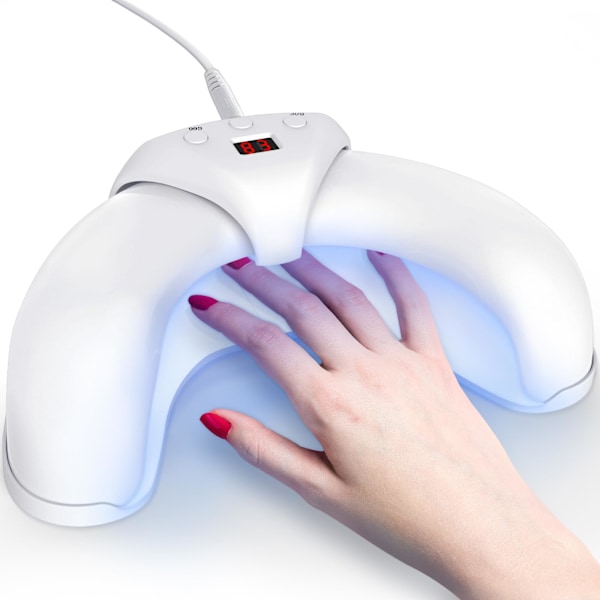 Hopfällbar nageltork för gellack med display, automatisk sensor och 3 timer, skyddar handryggen