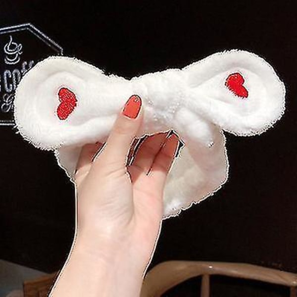 Vask Ansigt Hår Holder Hårbånd Coral Fleece Piger Turban Fashion Hår Tilbehør(Hvid)