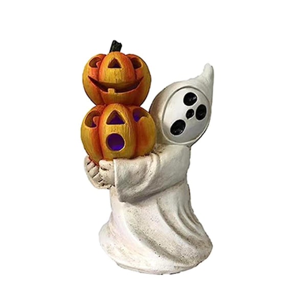 Halloween Ghost Pumpkin Figurines Rustik Resin Ghost Halloween Staty Pumpa Figurines Novelty Hal