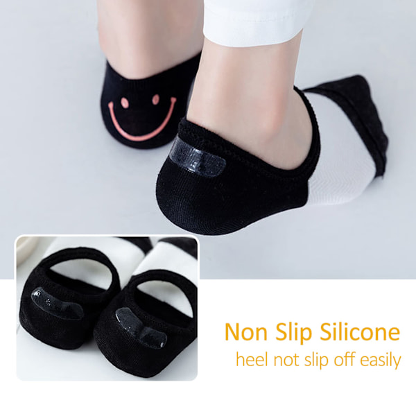 Womens No Show Socks 5 Pairs Invisible Cute Socks Womens Low Cut Socks Hidden Non Slip Socks Breathable Thin Socks