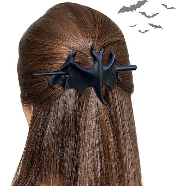 Halloween hårklämmor fladdermus hårnål, metall hårnål korp, gotiska håraccessoarer, retro hårpinnar hårnål håraccessoarer (fladdermus)