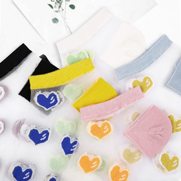 10 par dam- och flickstrumpor i spets, tunna mesh-strumpor i nylon, transparenta, låga strumpor i tyll