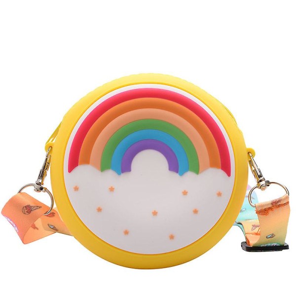 Yellow children's accessories coin purse cute rainbow shoulder crossbody bag