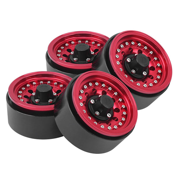 4kpl Alumiiniseos Vanteen NAPA RC Auto Tarvikkeet Sopii 1/10 RC Crawler 1.9 Tuumaa Punainen