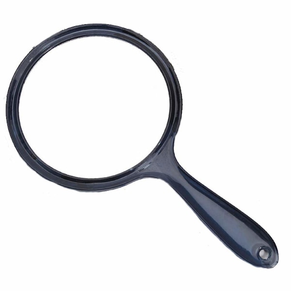 Makeup Hand Mirror Magnifying Large Travel Handheld Mirror Cosmetic Mirror Acrylic Clear Finish Round Mirror (Svart)