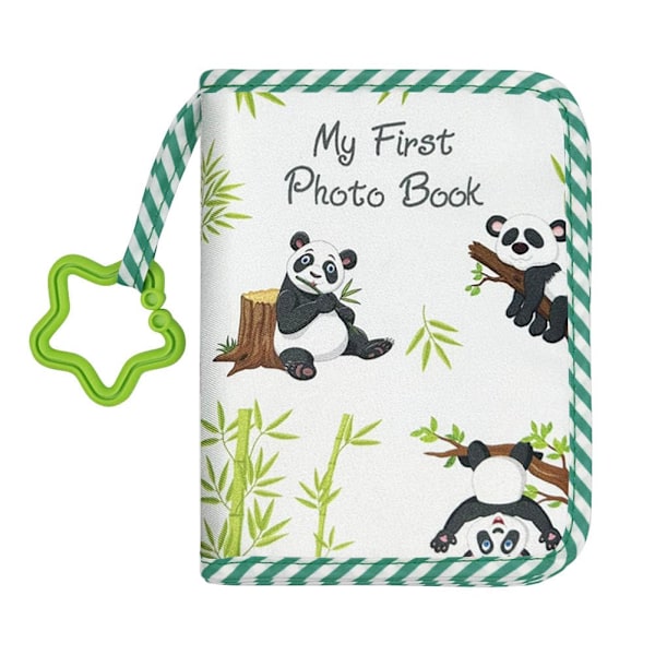 Baby fotoalbum Baby Memory Book, Mykt stoff fotoalbum Første års minnealbum Dusjgave Holder 4x6 tommers bilder (Panda)