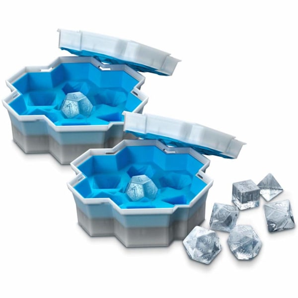 2 st Tärnings-Isbitformar, 3D Silikon Isbitbricka Sil Isform Sommar Frysta Silikonbrickor Lätt Att Lossa Is