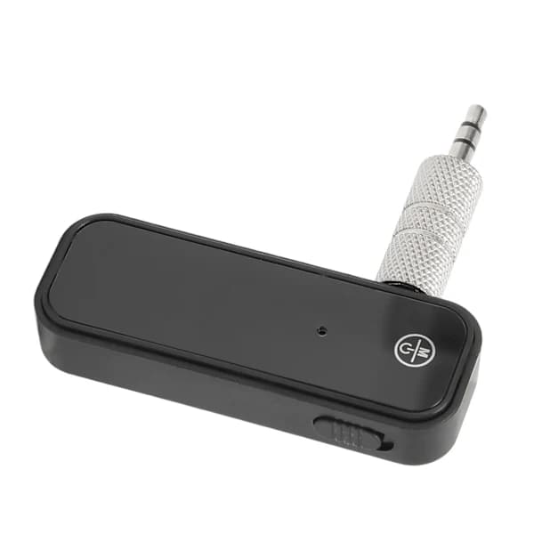 Bluetooth 5.0 AUX-adapter sender/mottaker med håndfri samtale for bil, TV, PC, høyttalere, projektor, svart