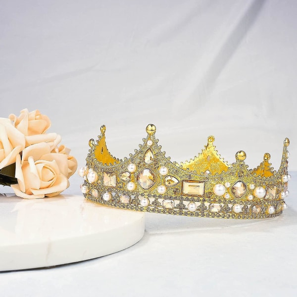 Gold King Crown For Men, Prince Birthday Crowns, Cosplay Royal Crown Prom