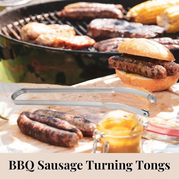 BBQ-pølsevendende tang for matlaging, BBQ-pølsevendende tang, BBQ-pølsegrilltang, rustfritt stål