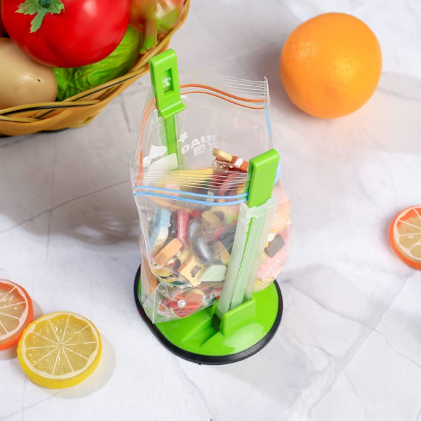 Fryseposeholder Stativ, Madopbevaringsholdere, Justerbar Plast Madlavningspose, Zip Lock Poseholder Stativ til Madmåltidspose